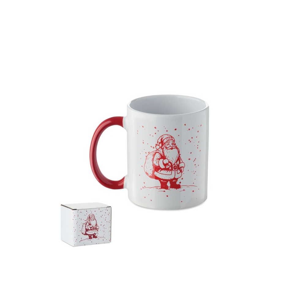 FESTIMUG Kalėdinis keramikinis puodelis su sezonišku raštu (300 ml)