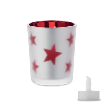 LANDLE LED arbatinė žvakė stiklainyje su baterija