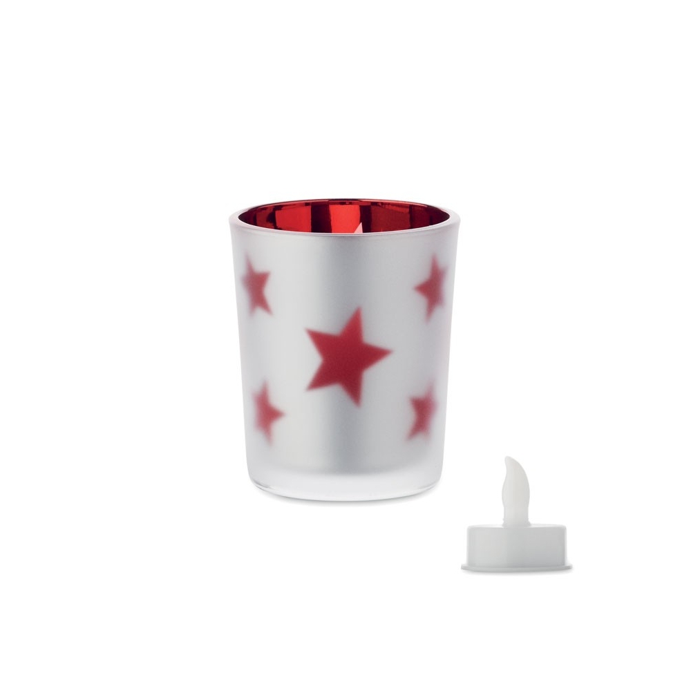 LANDLE LED arbatinė žvakė stiklainyje su baterija