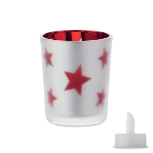 LANDLE LED arbatinė žvakė stiklainyje su baterija