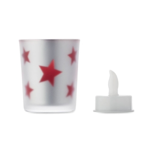 LANDLE LED arbatinė žvakė stiklainyje su baterija