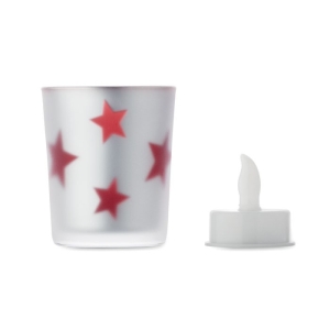 LANDLE LED arbatinė žvakė stiklainyje su baterija