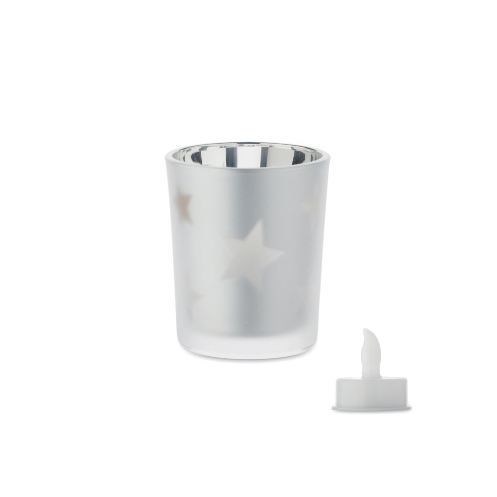 LANDLE LED arbatinė žvakė stiklainyje su baterija