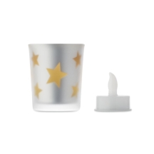 LANDLE LED arbatinė žvakė stiklainyje su baterija