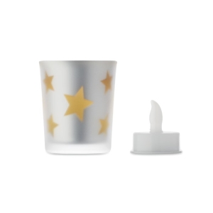 LANDLE LED arbatinė žvakė stiklainyje su baterija