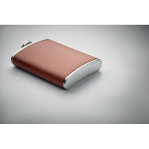 SLIMMY Nerūdijančio plieno kišeninė gertuvė su odos apdaila (200 ml)