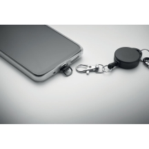 RETRO Ištraukiamas telefono / kortelės laikiklis su karabinu