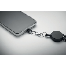 RETRO Ištraukiamas telefono / kortelės laikiklis su karabinu