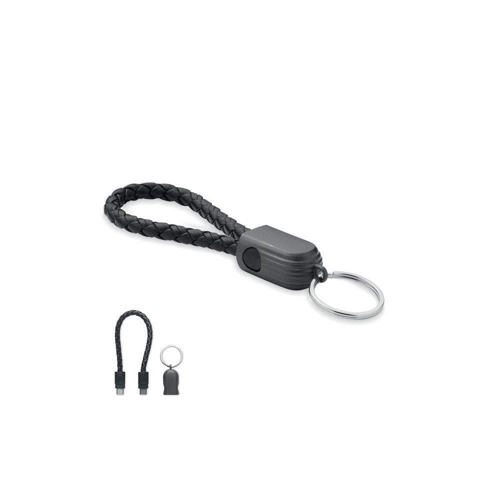 FAULETI LOOP  Raktų pakabukas su įkrovimo ir duomenų perdavimo kabeliu (Type-C)