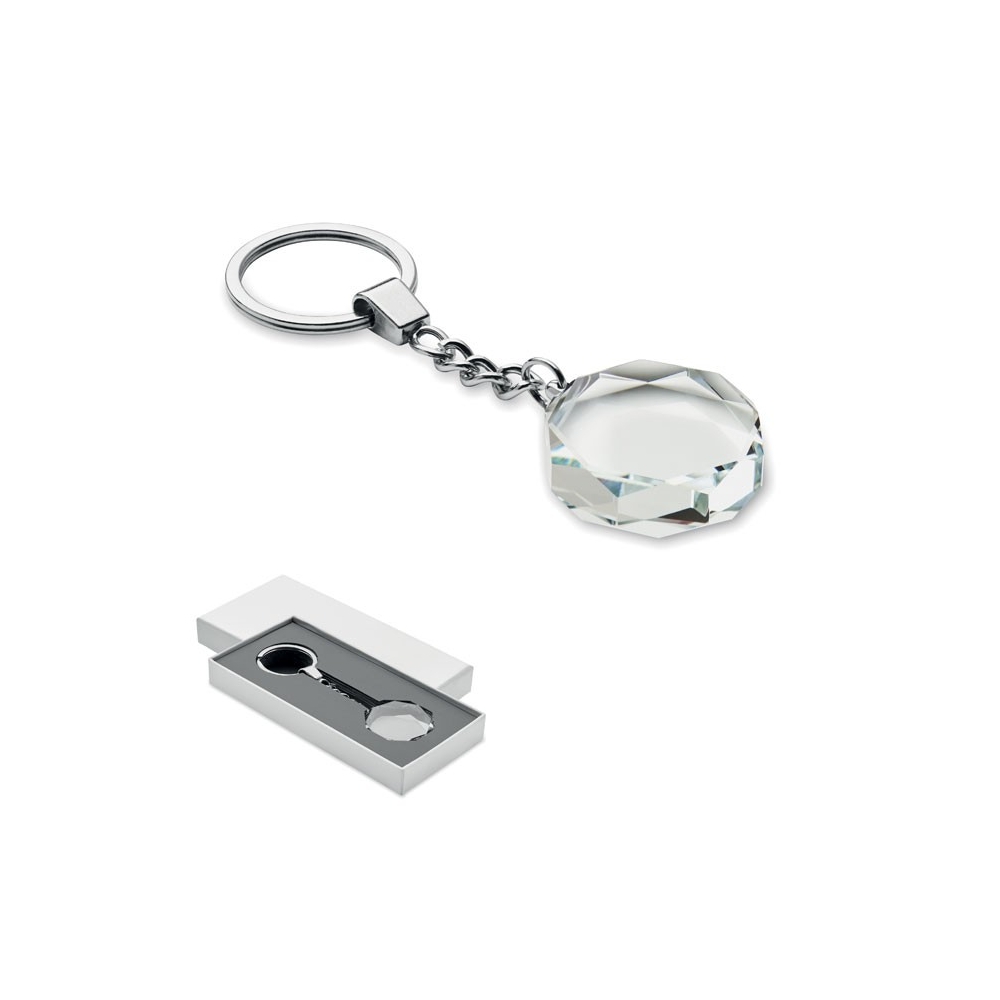 ROUNDWARD Stiklinis raktų pakabukas su dovanų dėžute