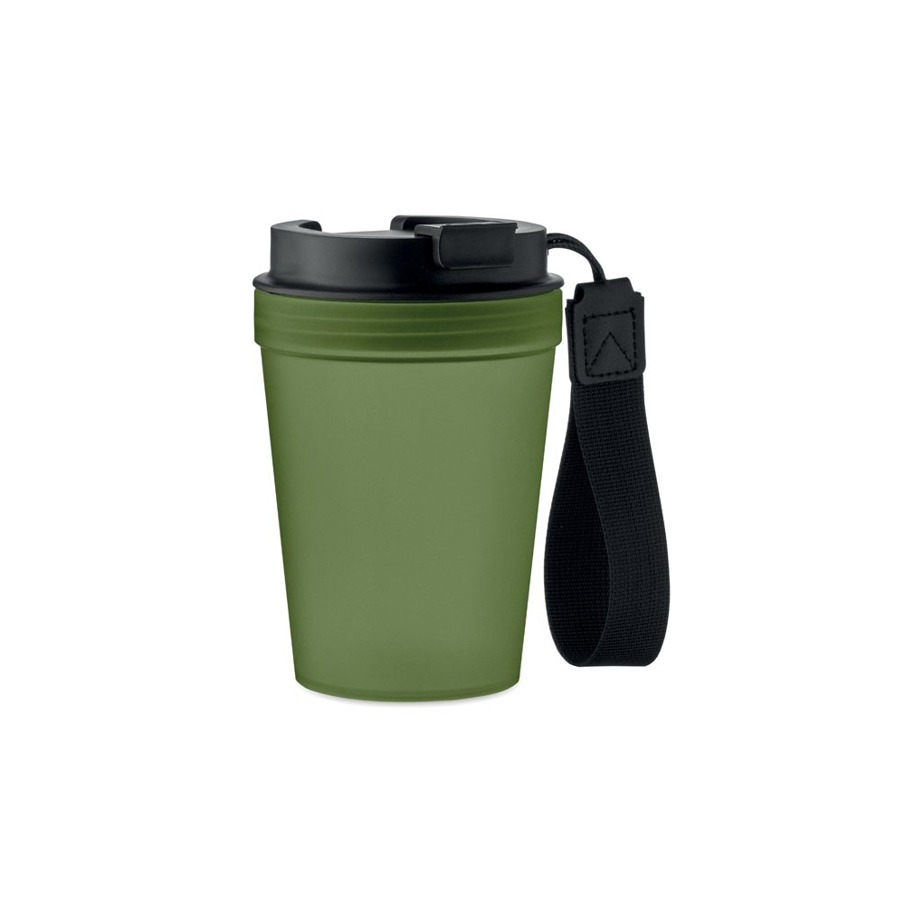 ISFORDEN TUMBLER Vienos sienelės plastikinis puodelis su dirželiu, 300 ml