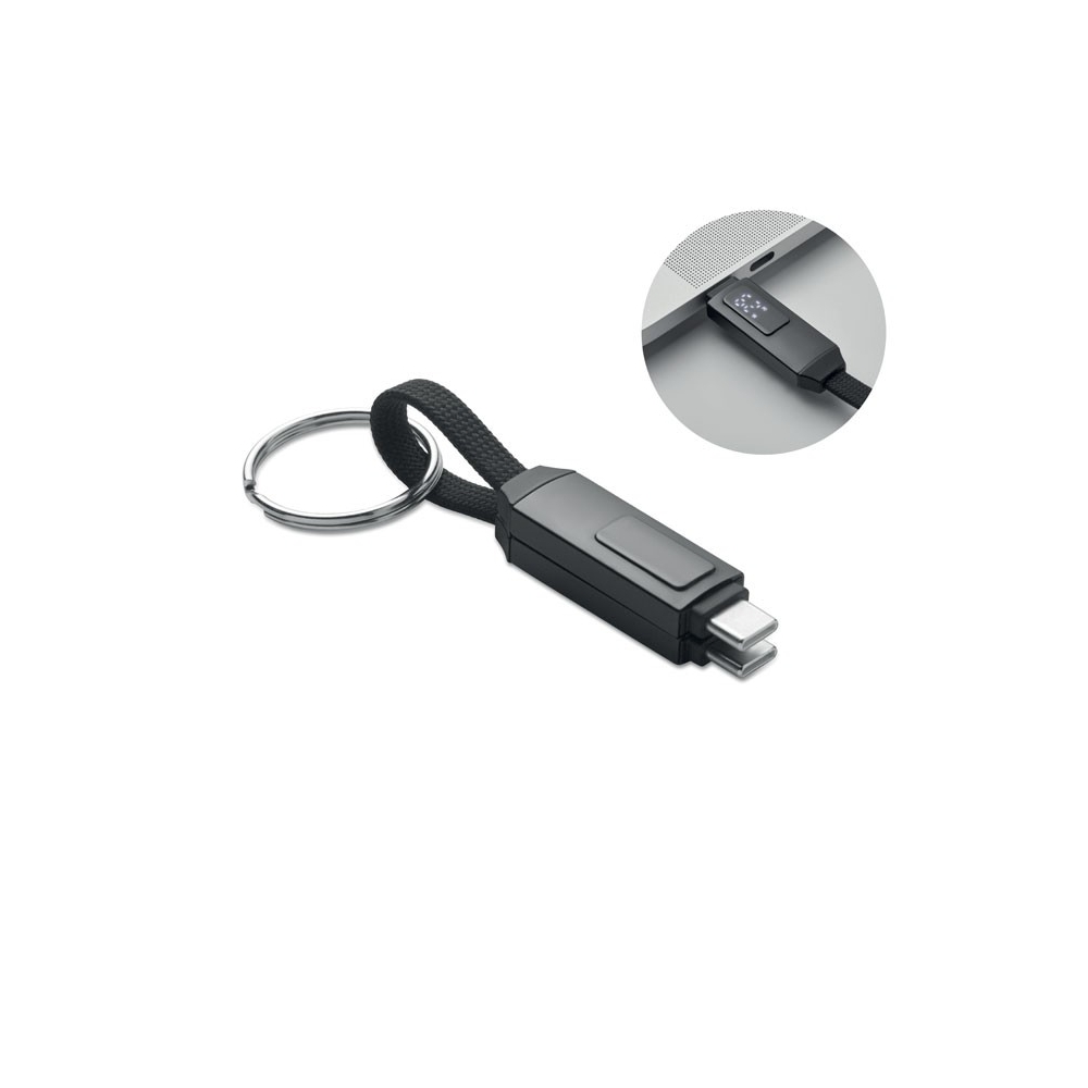 KEYSTO USB Type-C kabelis su raktų pakabuku