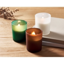 KIVAS WOOD Augalinės kilmės vaško žvakė su mediniu knatu (Vanilės kvapo)