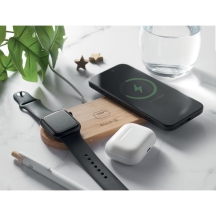 RECPAD Belaidis įkroviklis 3 in 1 su bambuku, 15W