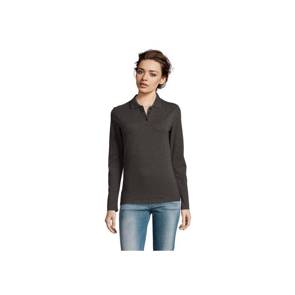 PERFECT LSL WOMEN Moteriški polo marškinėliai ilgomis rankovėmis 180 g/m²
