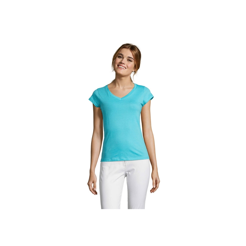 MOON Moteriški marškinėliai su V formos iškirpte 150 g/m²