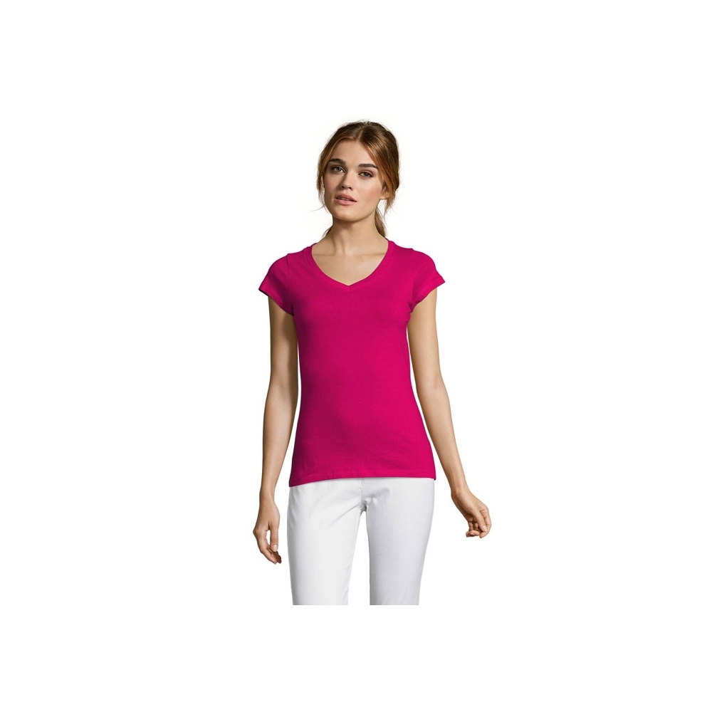 MOON Moteriški marškinėliai su V formos iškirpte 150 g/m²