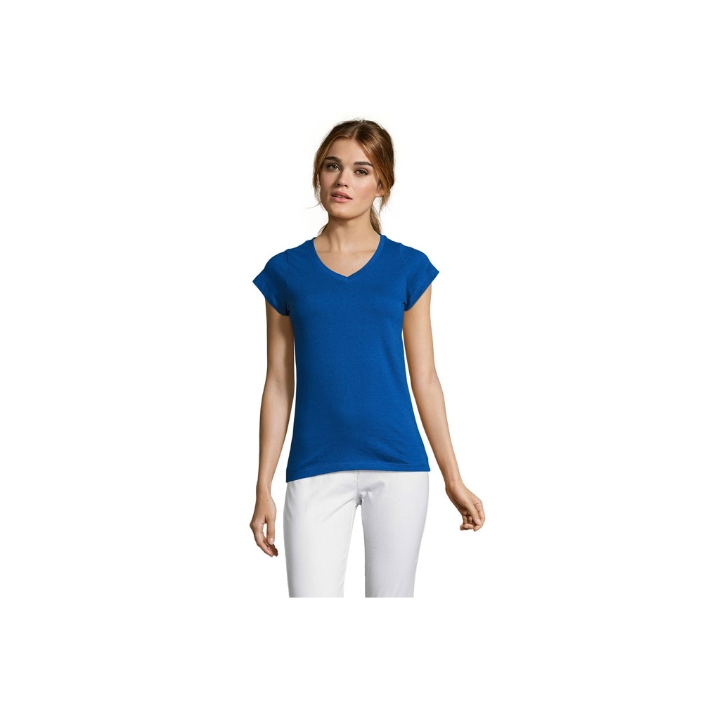 MOON Moteriški marškinėliai su V formos iškirpte 150 g/m²