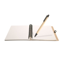 BLOQUERO Perdirbto popieriaus užrašų knygelė su rašikliu