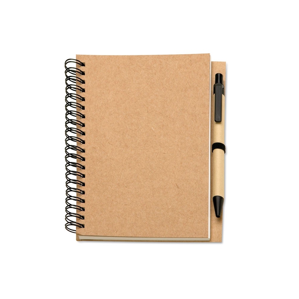 BLOQUERO Perdirbto popieriaus užrašų knygelė su rašikliu