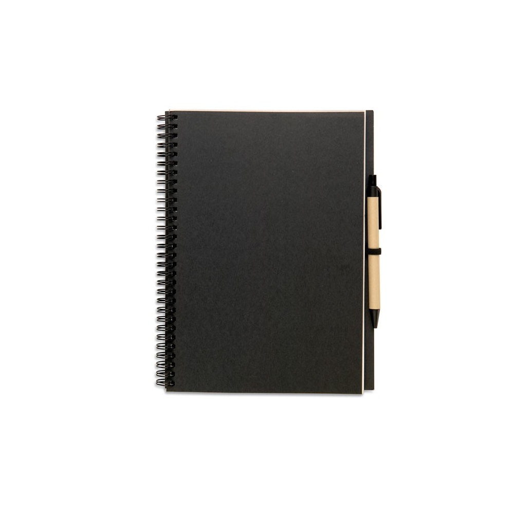 BLOQUERO PLUS Perdirbto popieriaus užrašų knygelė su rašikliu