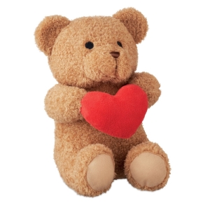 SNUGGLE Minkštas pliušinis meškiukas su raudona širdute personalizacijai