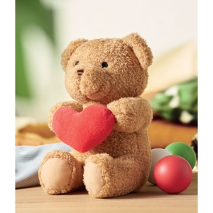 SNUGGLE Minkštas pliušinis meškiukas su raudona širdute personalizacijai