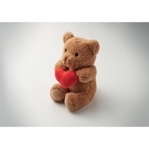 SNUGGLE Minkštas pliušinis meškiukas su raudona širdute personalizacijai