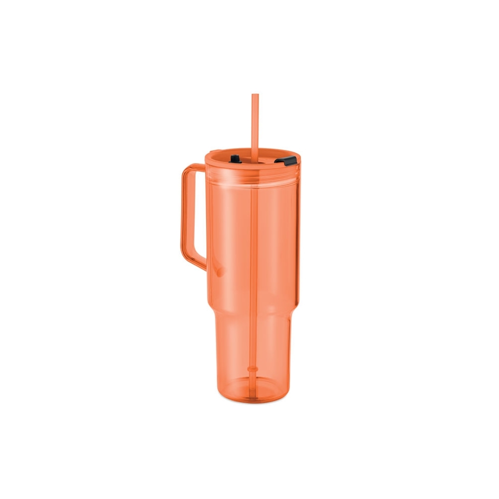 MUGORA Didelės talpos termopuodelis su šiaudeliu 1200 ml