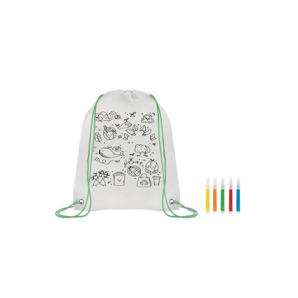 CARRYDRAW Spalvinimo maišelis su flomasteriais, 80 g/m²