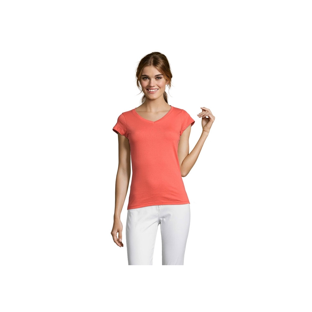 MOON Moteriški marškinėliai su V formos iškirpte 150 g/m²