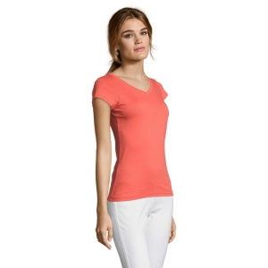 MOON Moteriški marškinėliai su V formos iškirpte 150 g/m²