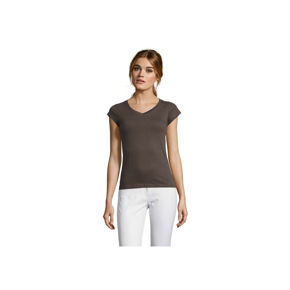 MOON Moteriški marškinėliai su V formos iškirpte 150 g/m²