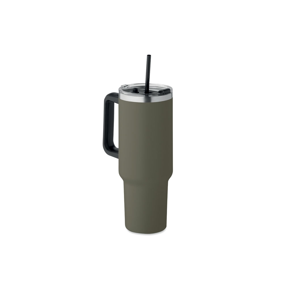 SUMA Perdirbto nerūdijančio plieno gertuvė su šiaudeliu 1200 ml