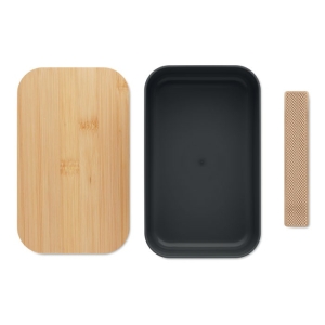 BEIBABOX Pietų dėžutė iš kukurūzų plastiko su bambuko dangteliu