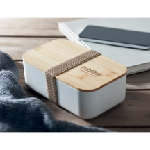 BEIBABOX Pietų dėžutė iš kukurūzų plastiko su bambuko dangteliu