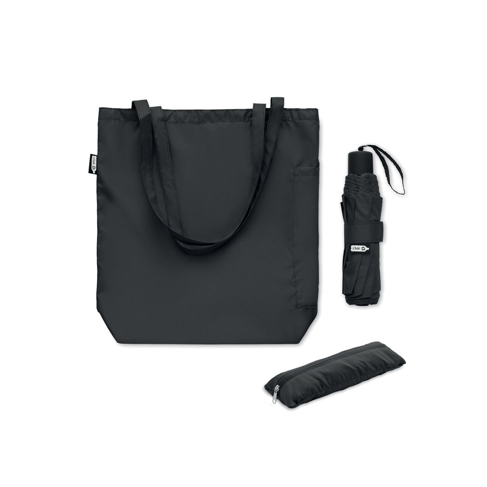 SEATTLE Vėjui atsparus sulankstomas skėtis su krepšiu