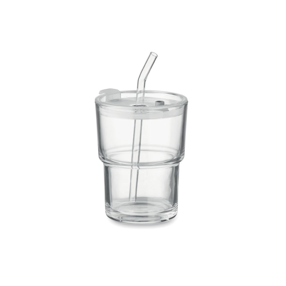 SIP Stiklinis puodelis su dangteliu 400ml