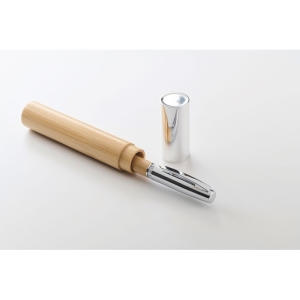 SIDEN Elegantiškas metalinis tušinukas su bambuko apaila