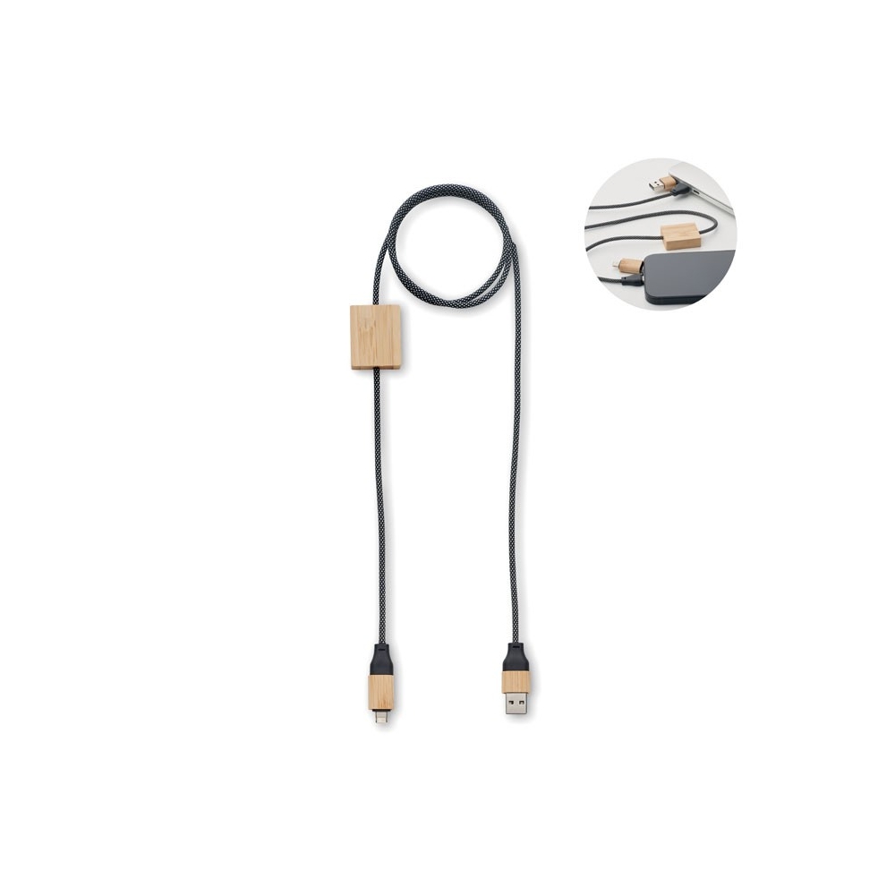 CABOO Įkrovimo laidas 60W su bambuko detalėmis