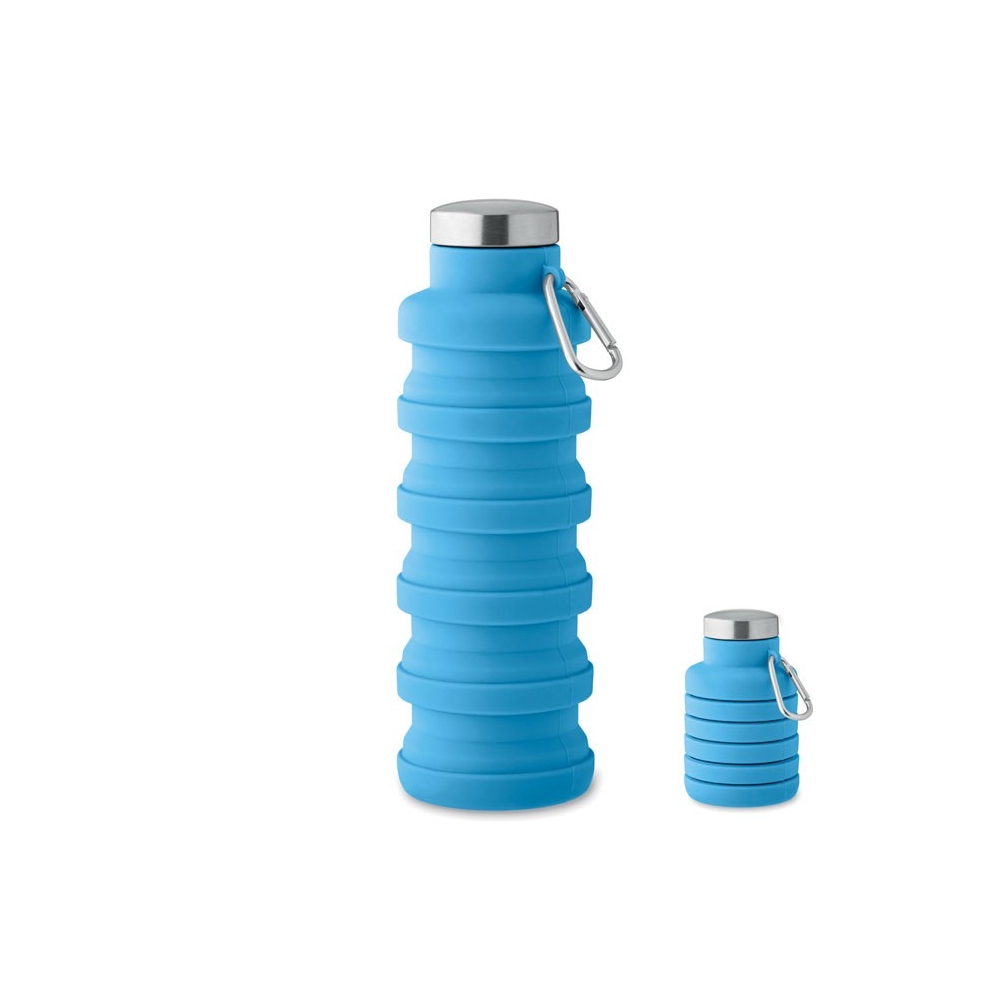 KOLAPSI Sulankstomas silikoninis buteliukas su karabinu (500 ml)